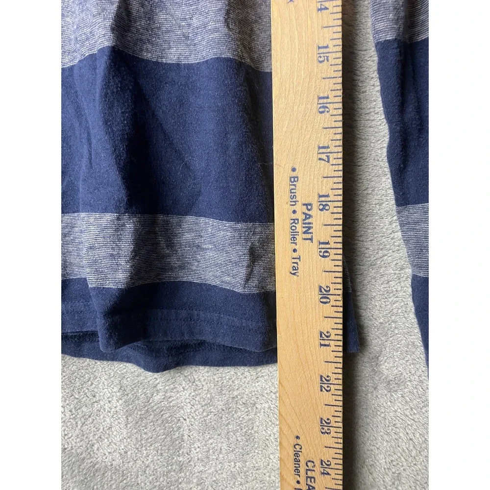 Urban Pipeline Boys Large Striped Long Sleeve Shirt Navy Gray
